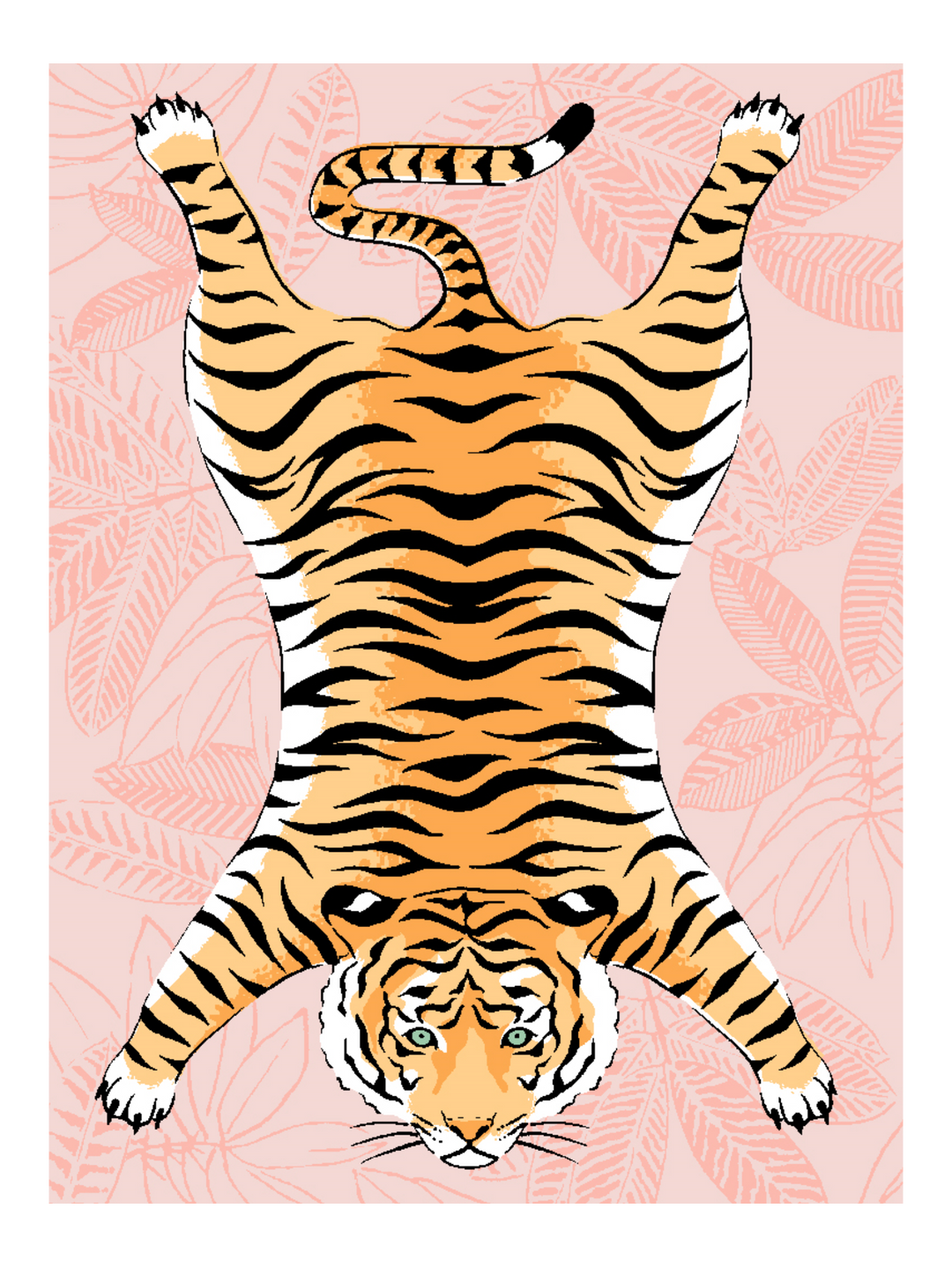 Tiger Flat Orange On Pink Pj-2247-2