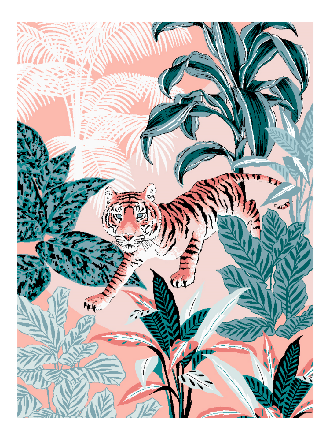 Tiger Jungle Pink And Blue