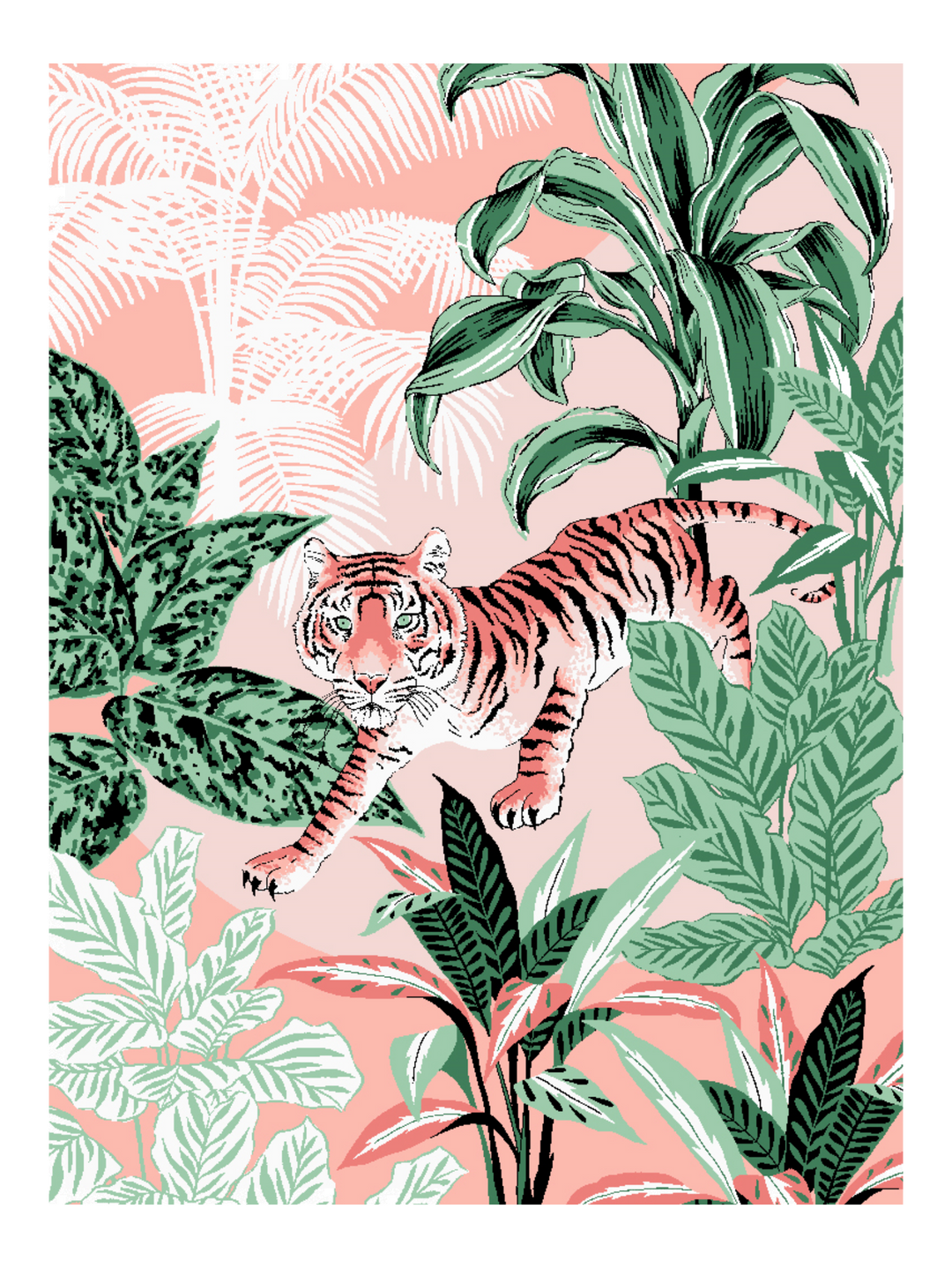 Tiger Jungle Pink And Green Pj2247-5