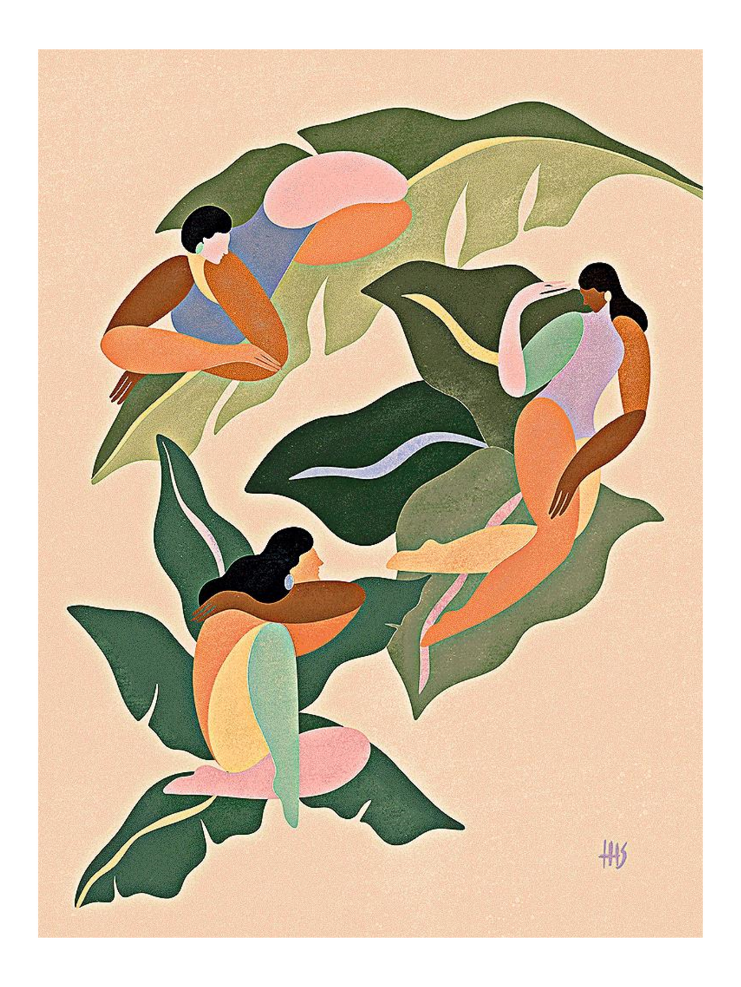 Girls On Plants 72 X 54