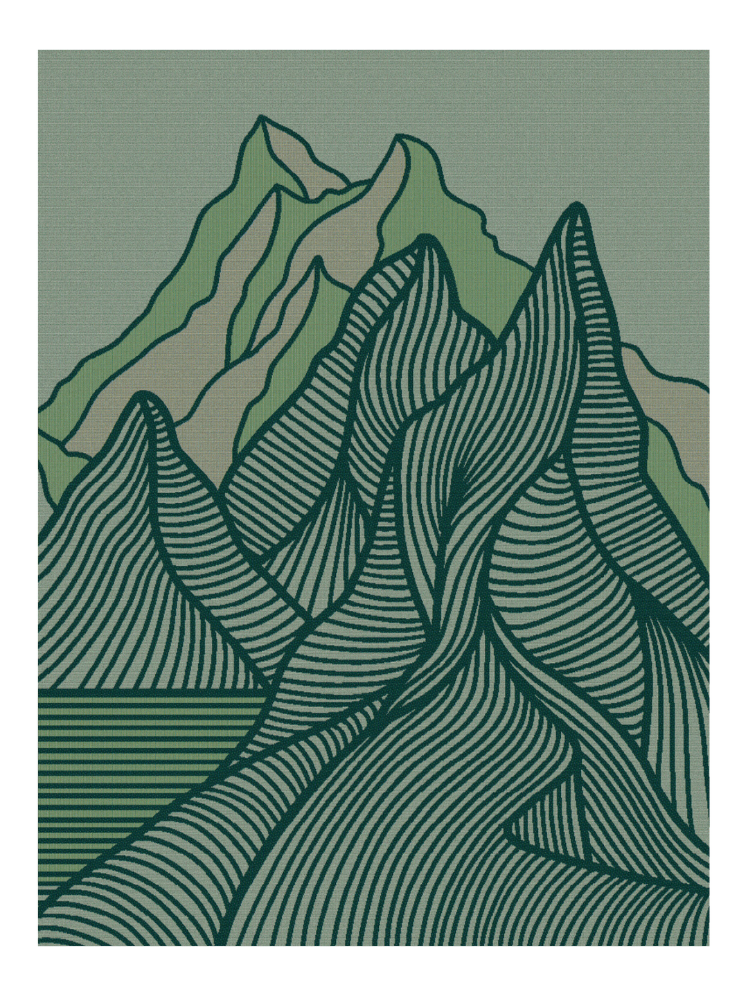 Green Striped Mountains Blanket