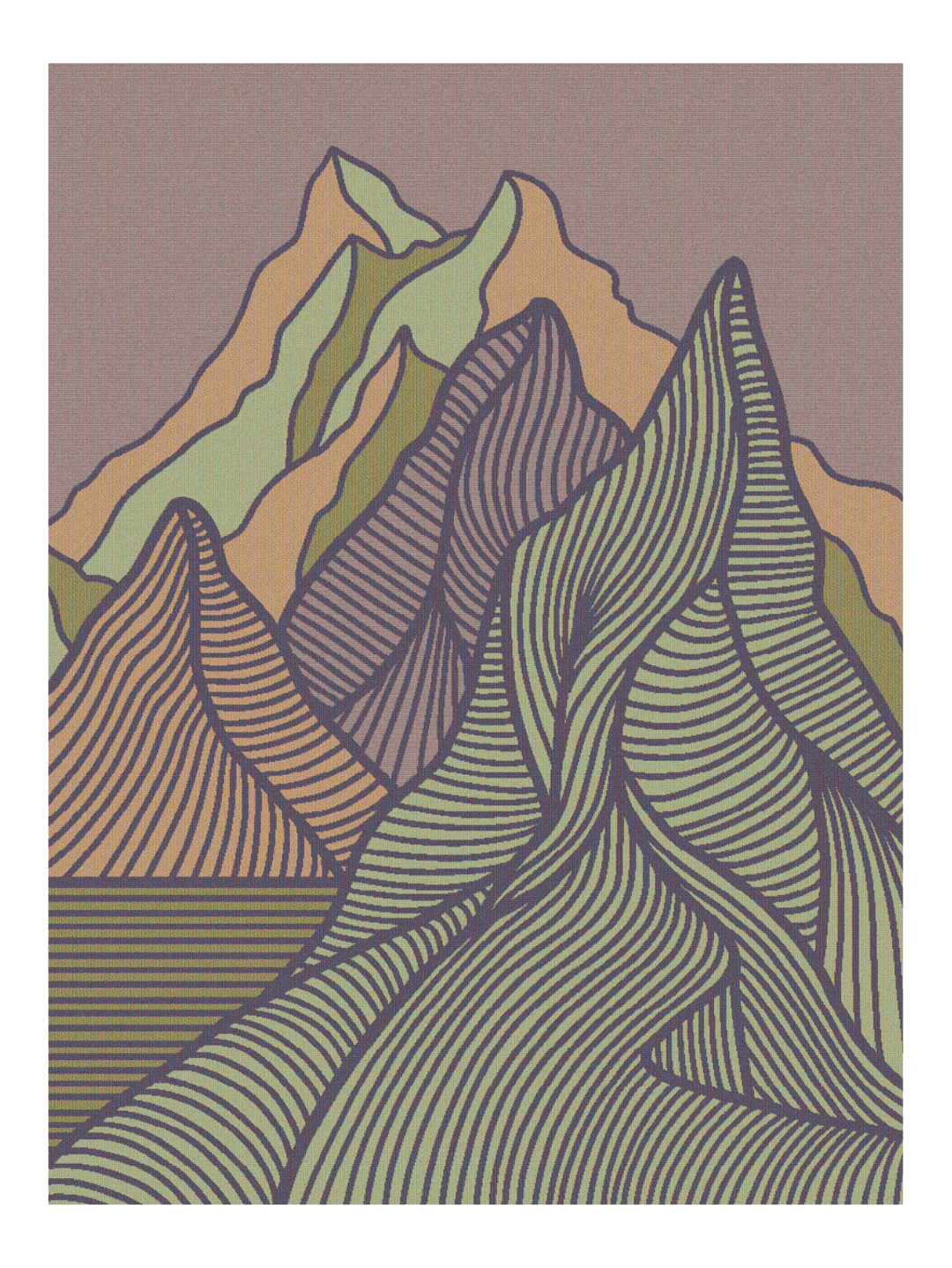 Pink Striped Mountains Blanket