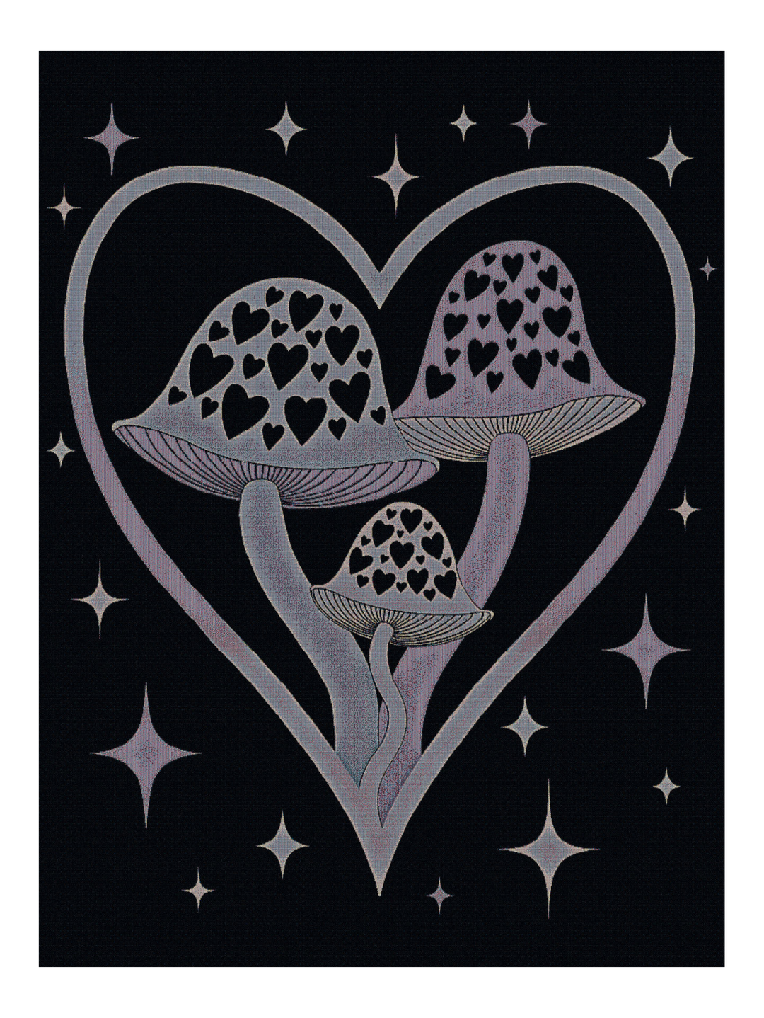 Mushroom Heart Blanket
