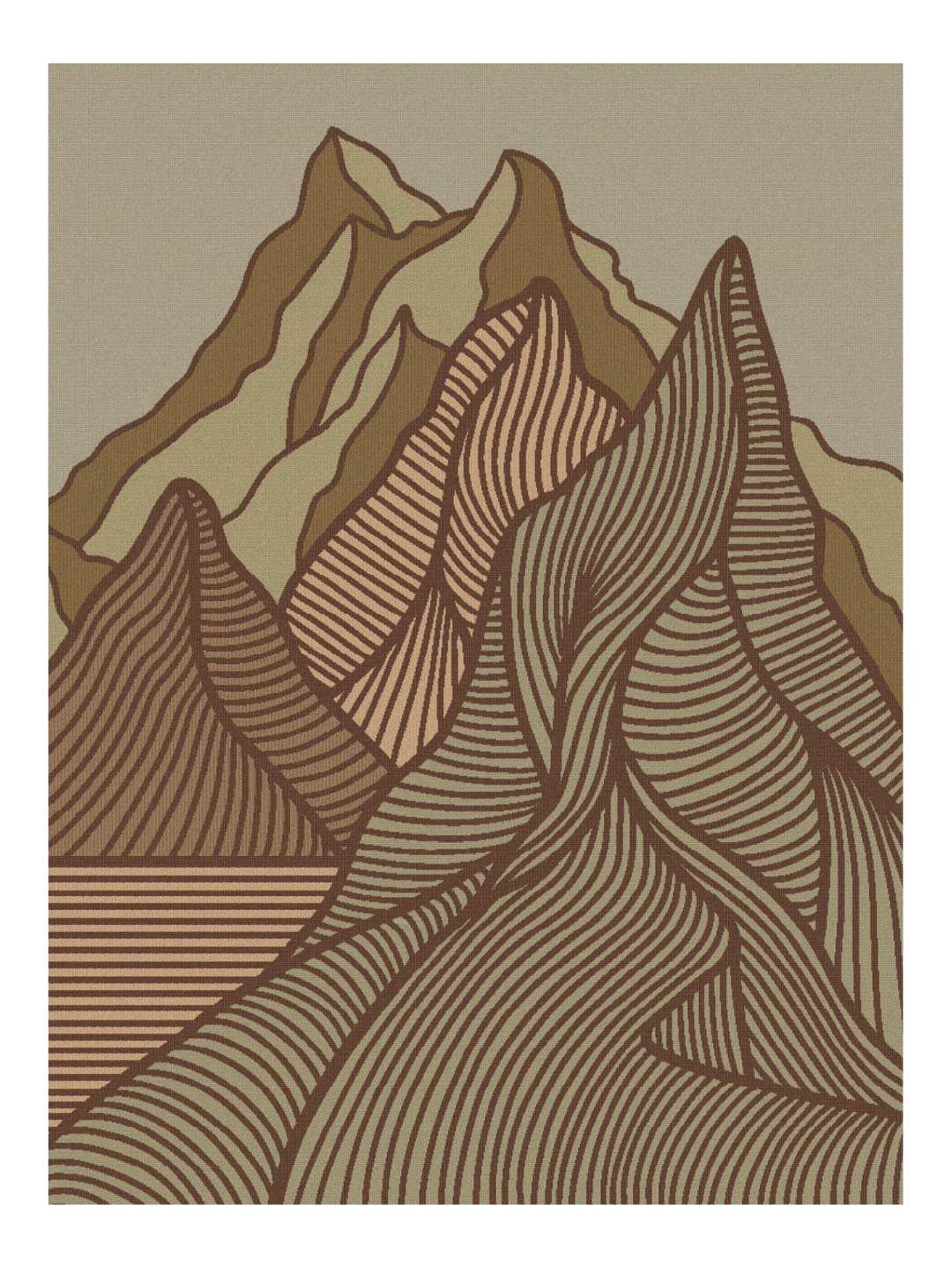 Beige Striped Mountain Blanket