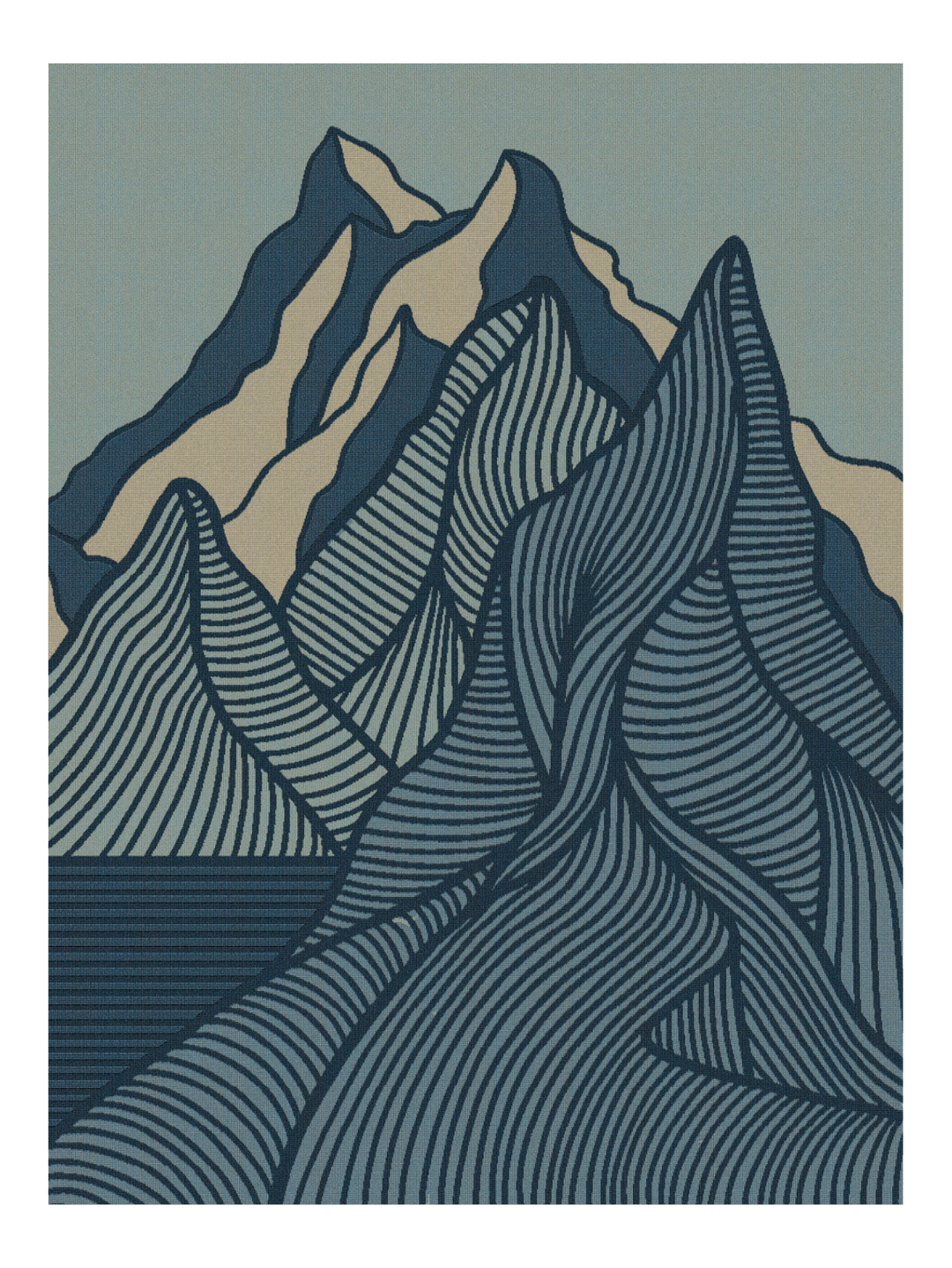 Blue Striped Mountain Blanket