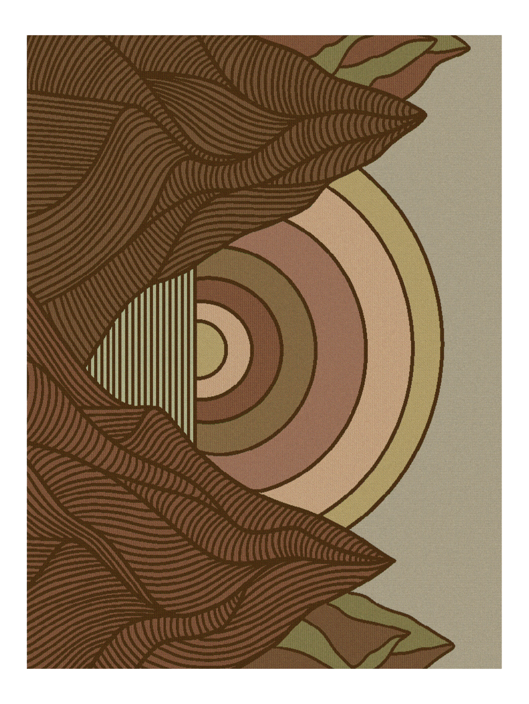 Brown Striped Mountain Horizontal